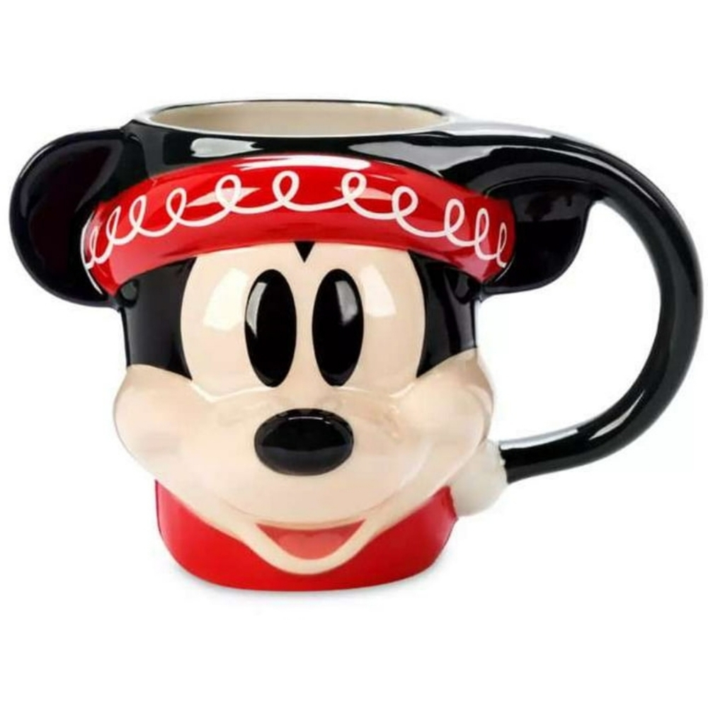 Disney Mickey Mouse Christmas Red and Green Character Mug NEW